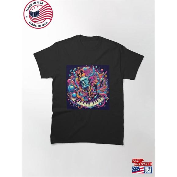 Cosmic Melody Of Vibrant Colors Classic T-Shirt - Picture 1 of 4